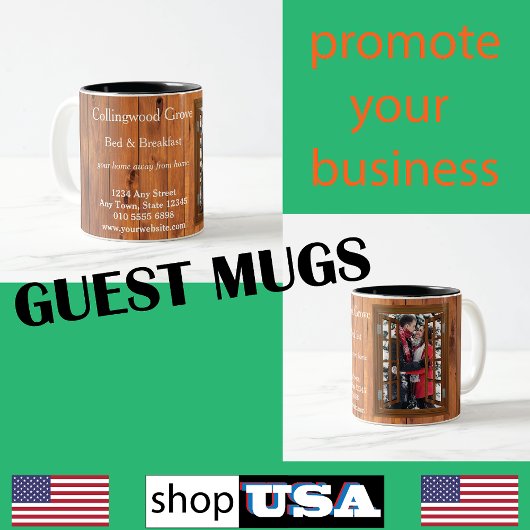 ベッ素朴ド&ブレックファースト🌿カスタムロッドロゴ ツートーンマグカップ