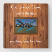 ベッ素朴ド&ブレックファースト🌿カントリーイン スクエア壁時計 (正面)