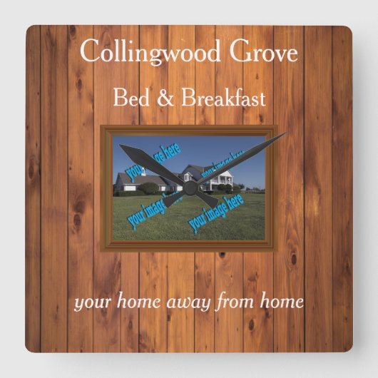 ベッ素朴ド&ブレックファースト🌿カントリーイン スクエア壁時計 (正面)