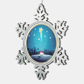 ベツレヘムのクリスマスプレゼントの星 スノーフレークピューターオーナメント (右)