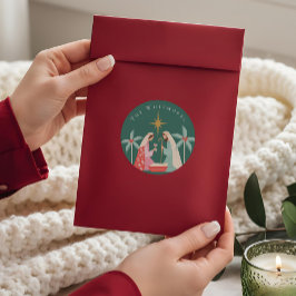 ベツレヘムのクリスマス宗教的出生スター ラウンドシール