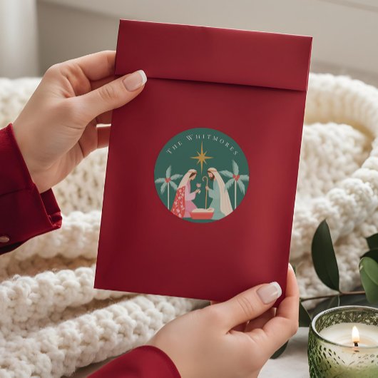 ベツレヘムのクリスマス宗教的出生スター ラウンドシール