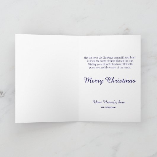 ベツレヘムのスターカスタムクリスマス シーズンカード (内部)