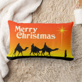 ベツレヘムの三つの賢い男性のクリスマスアクセント ランバークッション (ブランケット)