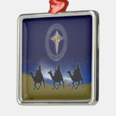 ベツレヘムの三つの賢人と星クリスマスの装飾 メタルオーナメント (左)