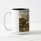 ベツレヘムの国勢調査（Pieter Bruegel著） ツートーンマグカップ (左)