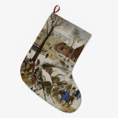 ベツレヘムの国勢調査（Pieter Bruegel著） ラージクリスマスストッキング (正面 (吊り時))