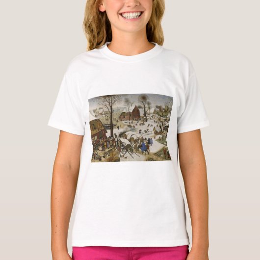 ベツレヘムの国勢調査（Pieter Bruegel著） Tシャツ (正面)