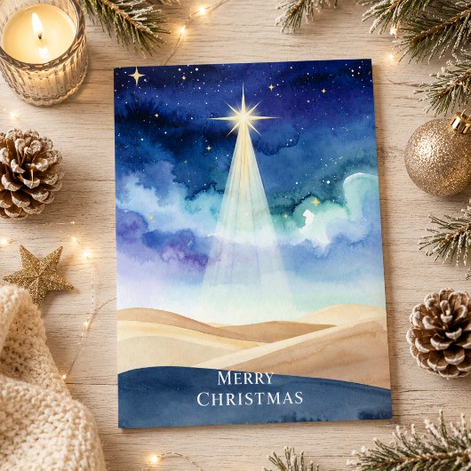 ベツレヘムの夜空の星 メリークリスマス ホリデー カード