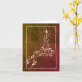 ベツレヘムの小さな町です。革製クリスマスカード カード (黄色い花)