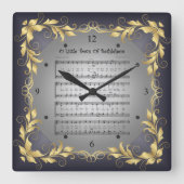 ベツレヘムの小さな町〜をシート音楽にする*〜 スクエア壁時計 (正面)