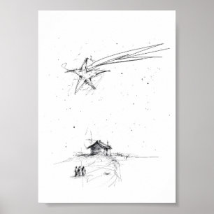 ベツレヘムの星と三賢王 - キリスト降誕の情景 ポスター