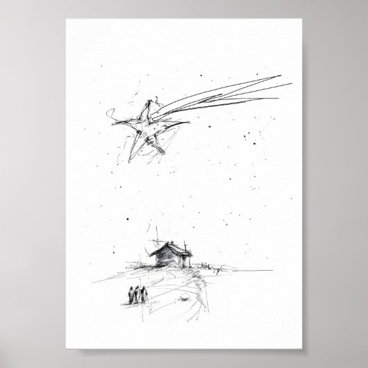 ベツレヘムの星と三賢王 - キリスト降誕の情景 ポスター (正面)
