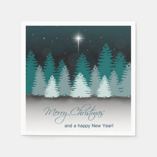 ベツレヘムの星と冬の夜 スタンダードカクテルナプキン (正面)