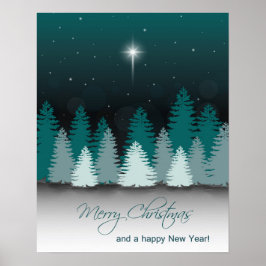 ベツレヘムの星と冬の夜 ポスター