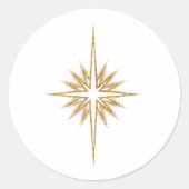 ベツレヘムの星のクリスマスプレゼント用ラベル  エレガントなデザイン ラウンドシール (正面)