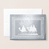 ベツレヘムの星の高級フォイル実在ス・クリスマスカード 箔カード (封筒付き正面)