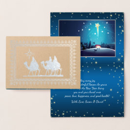 ベツレヘムの星の高級フォイル実在ス・クリスマスカード 箔カード