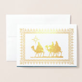 ベツレヘムの星の高級フォイル実在ス・クリスマスカード 箔カード (封筒付き正面)