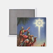 ベツレヘムの星を持つ賢者たち、キリスト教の伝統的なイメージ マグネット (正面/裏面)