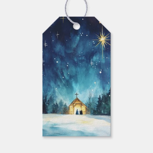 ベツレヘムの輝くクリスマススター ギフトタグ (正面)
