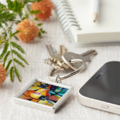 ベツレヘムの黄色い星の花の水彩画アート キーホルダー (側面)