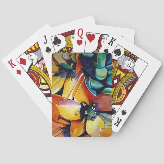 ベツレヘムの黄色い星の花の水彩画アート トランプ (裏面)