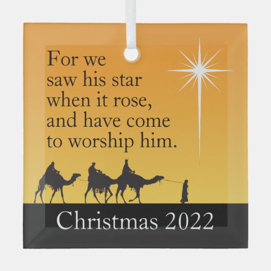 ベツレヘムカスタムクリスマスの三つの賢い男性の星 ガラスオーナメント (正面)