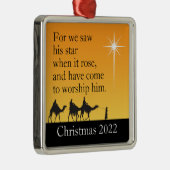ベツレヘムカスタムクリスマスの三つの賢い男性の星 メタルオーナメント (右)