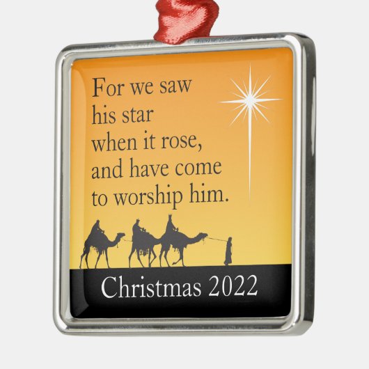 ベツレヘムカスタムクリスマスの三つの賢い男性の星 メタルオーナメント (左)