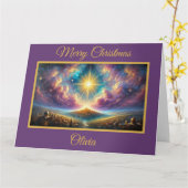 ベツレヘムクリスマスカードの天の星 カード (黄色い花)