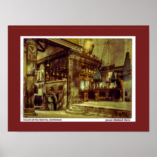 ベツレヘム出生教会。クリスチャン美術 ポスター (正面)
