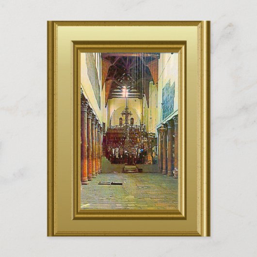 ベツレヘム教会の内部出生 ポストカード (正面)