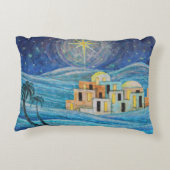 ベツレヘム星ピースオンアースブルー枕 アクセントクッション (裏面)
