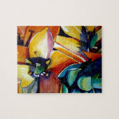 ベツレヘム花水彩画の黄色い星 ジグソーパズル (横)