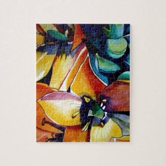 ベツレヘム花水彩画の黄色い星 ジグソーパズル (縦)