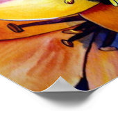 ベツレヘム花水彩画の黄色い星 ポスター (角)