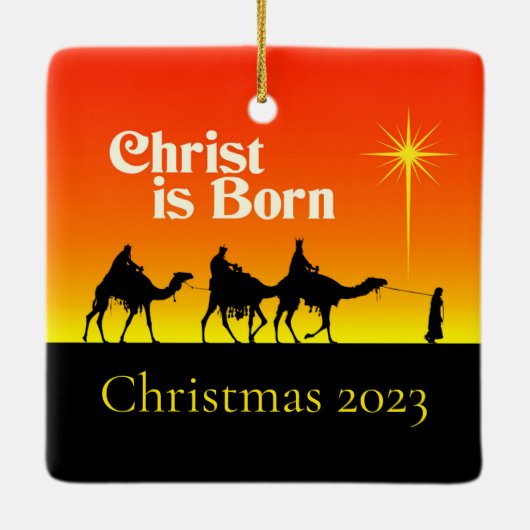 ベツレヘム・クリスマスの三人の賢者スター セラミックオーナメント (裏面)