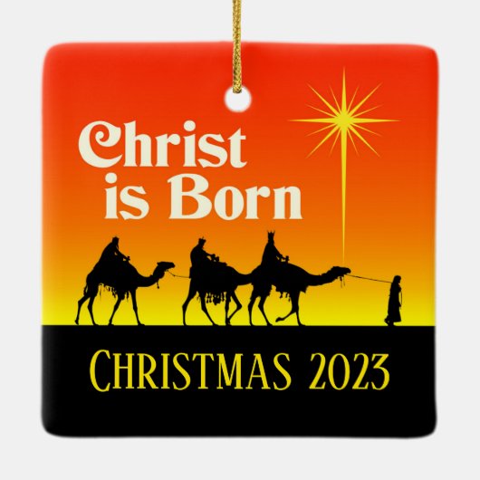 ベツレヘム・クリスマスの三人の賢者スター セラミックオーナメント (裏面)