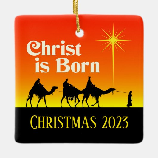 ベツレヘム・クリスマスの三人の賢者スター セラミックオーナメント (正面)