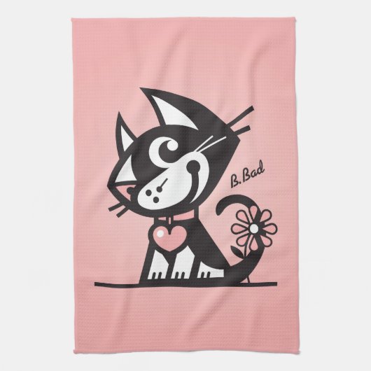 ベティの悪い状態の子猫 キッチンタオル (縦)