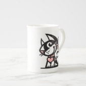 ベティの悪い状態の子猫 ボーンチャイナマグカップ (正面右)