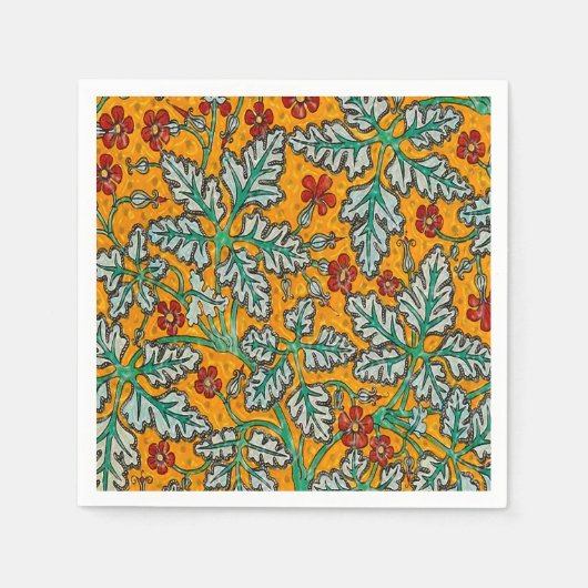 ベティの黄色い花 スタンダードカクテルナプキン (正面)