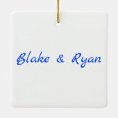 'ベティパーソナライズされた'ブルーホリデー セラミックオーナメント (裏面)