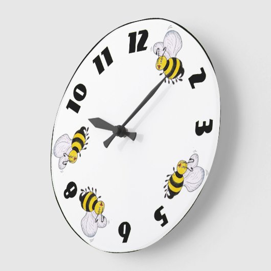 ベティビーとビー忙しズグリーンラウンドウォールクロック ラージ壁時計 (傾斜)