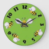 ベティビーとビー忙しズグリーンラウンドウォールクロック ラージ壁時計 (正面)
