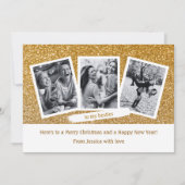 ベティモダンス写真テンプレート金ゴールドメリークリスマス シーズンカード (正面)