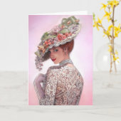 "ベティLu "内気でビクトリアンな女性 カード (黄色い花)