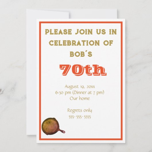 ベテランではない古い誕生日パーティー 招待状 (裏面)