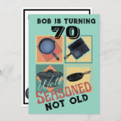 ベテランではない古い誕生日パーティー 招待状 (正面/裏面)